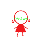 女のコの顔(に)文字（個別スタンプ：6）