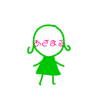 女のコの顔(に)文字（個別スタンプ：14）