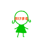 女のコの顔(に)文字（個別スタンプ：15）