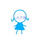 女のコの顔(に)文字（個別スタンプ：25）