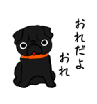 黒パグこてつだぞ（個別スタンプ：1）
