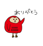 だるまふくろう【赤だる】（個別スタンプ：4）