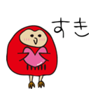 だるまふくろう【赤だる】（個別スタンプ：21）