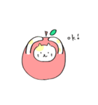 リンゴねこ（個別スタンプ：4）