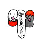 疲れてる鳥、ピーちゃん、モップのお友達（個別スタンプ：5）