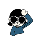 真面目な丸眼鏡ちゃん。（個別スタンプ：4）
