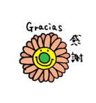 スペイン語☆日本語☆お花のスタンプ（個別スタンプ：9）