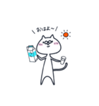 毎日使えるしろねこさん（個別スタンプ：2）