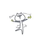 毎日使えるしろねこさん（個別スタンプ：18）