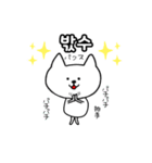 シロネコ韓国語1（個別スタンプ：8）