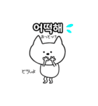 シロネコ韓国語1（個別スタンプ：11）