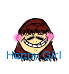 ハッピーガールスタンプ（個別スタンプ：1）