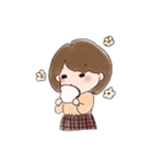 女の子とパン（個別スタンプ：1）