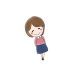 女の子とパン（個別スタンプ：4）