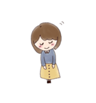 女の子とパン（個別スタンプ：7）