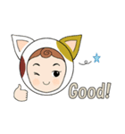 毎日使えるスタンプ【猫着ぐるみ編】（個別スタンプ：1）
