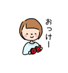 毎日使える。ゆるくてシンプルな女の子（個別スタンプ：6）