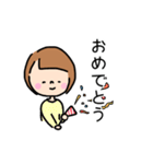 毎日使える。ゆるくてシンプルな女の子（個別スタンプ：15）