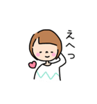 毎日使える。ゆるくてシンプルな女の子（個別スタンプ：19）