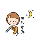 毎日使える。ゆるくてシンプルな女の子（個別スタンプ：40）