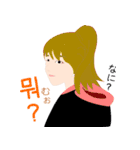 韓国語GIRL（ルビ、日本語）（個別スタンプ：16）