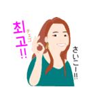 韓国語GIRL（ルビ、日本語）（個別スタンプ：31）