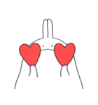 二文字 ウサギ (字のない ver.)（個別スタンプ：4）