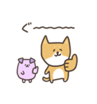 柴犬と紫犬(毎日使えるヨ)（個別スタンプ：7）