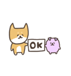 柴犬と紫犬(毎日使えるヨ)（個別スタンプ：11）
