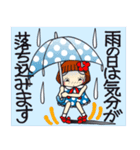ひま子ちゃん200 雨の日・大雨・台風（個別スタンプ：11）