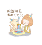 台湾満喫の旅女子と猫（個別スタンプ：16）