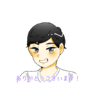短髪男子とショート女子の日常スタンプ（個別スタンプ：7）