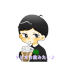 短髪男子とショート女子の日常スタンプ（個別スタンプ：8）
