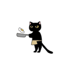 がんばる黒猫スタンプ1（個別スタンプ：1）