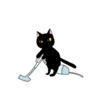 がんばる黒猫スタンプ1（個別スタンプ：3）