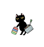 がんばる黒猫スタンプ1（個別スタンプ：12）