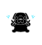 黒パグ小つぶ（個別スタンプ：5）