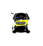 黒パグ小つぶ（個別スタンプ：6）