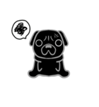 黒パグ小つぶ（個別スタンプ：7）