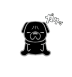 黒パグ小つぶ（個別スタンプ：10）