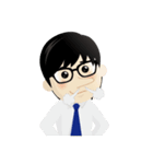 真面目男子のビジネス専用スタンプ（個別スタンプ：35）