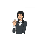 働く女性シリーズ： ロング JW（個別スタンプ：1）