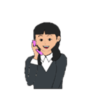 働く女性シリーズ： ロング JW（個別スタンプ：14）