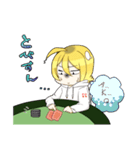 白パーカー君と黒パーカーちゃん（個別スタンプ：5）