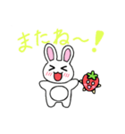 いちごとうさぎのスタンプ（個別スタンプ：14）