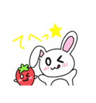 いちごとうさぎのスタンプ（個別スタンプ：15）