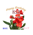 8月誕生日の友達に誕生花でHappy Birthday（個別スタンプ：13）