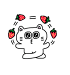 しろねこスタンプ☆いちご（個別スタンプ：5）