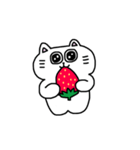 しろねこスタンプ☆いちご（個別スタンプ：8）