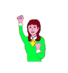 働く女性シリーズ： ロング グリーン JW（個別スタンプ：9）
